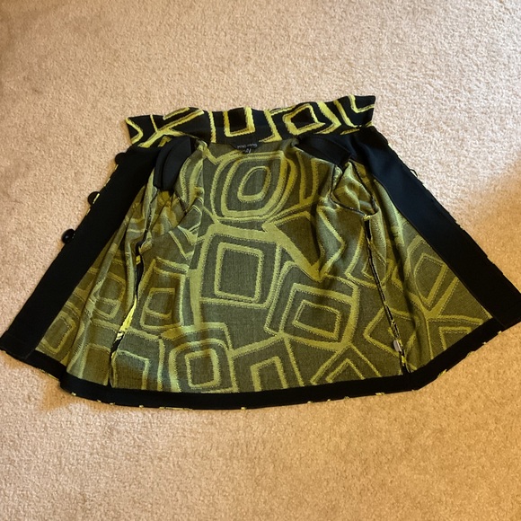 Ming Wang Jacket Womens Geometric Pattern Green & Black Knit Jacket Size PL LP - Picture 4 of 9